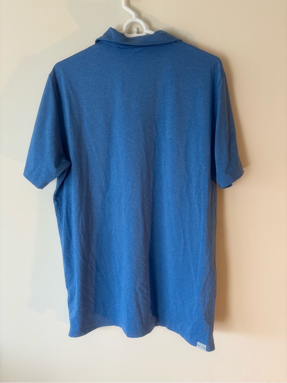 Puma Men's Royal Blue Polo with Light Pink Accent Stripes - Picture 5 of 5